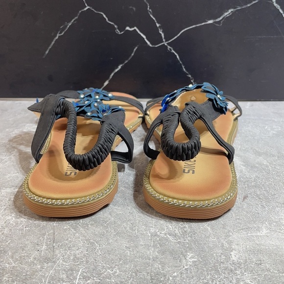 Siketu Floral Sandal R-700-3 Black Size 10.5m - Picture 4 of 9